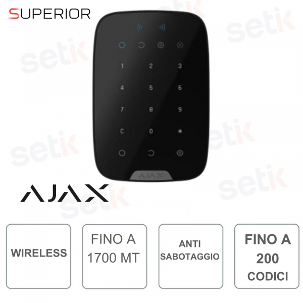 Clavier RFID sans fil Superior KeyPad Plus Jeweler Black DESFire Secure avec protection anti-effraction - Ajax