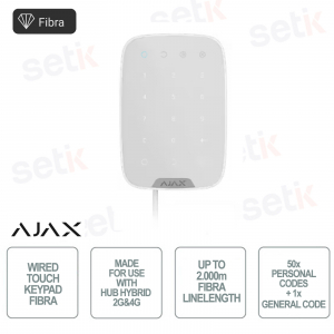 Clavier filaire Superior KeyPad Fiber blanc avec plusieurs codes - Ajax