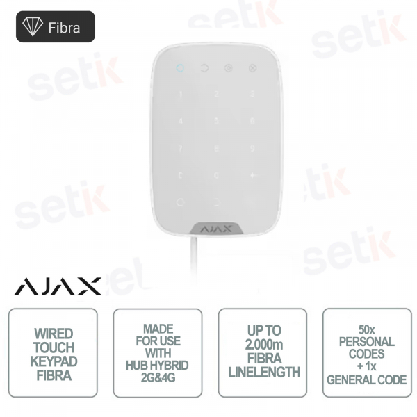 Clavier filaire Superior KeyPad Fiber blanc avec plusieurs codes - Ajax