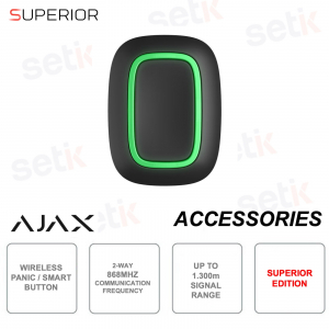 Ajax Superior Button Jeweller - Pulsante antipanico / Smart - Wireless 868Mhz - Colore Nero - Ajax