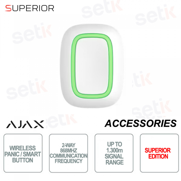 Bouton panique intelligent Ajax Superior Button Jeweller - Sans fil 868 MHz - Blanc - Ajax