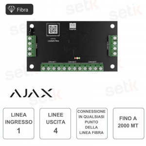 Superior LineSplit Fibra - Modulo per suddividere una linea fibra in quattro linee - AJAX