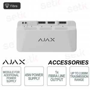 Ajax Superior LineSupply 45 W Fiber White – Fiber Line Power Supply with Backup and Protection