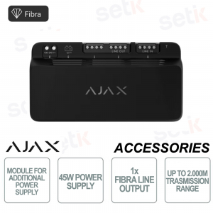 Alimentation fibre optique Ajax Superior LineSupply 45 W noire – Alimentation de secours et protection
