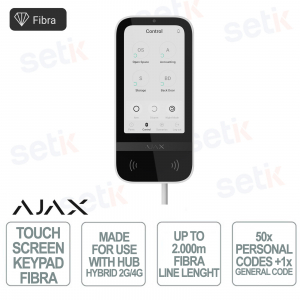 Clavier tactile filaire Superior KeyPad TouchScreen Fiber White 5" IPS - Ajax