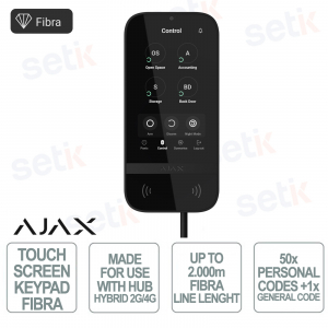 Superior KeyPad TouchScreen Fibra Nero Tastiera Touch 5” IPS Cablata - Ajax