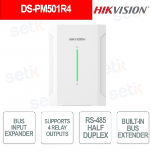Modulo Espansione Relè 4 Uscite SPDT Bus RS-485 con Extender per Sistemi Antintrusione - Hikvision