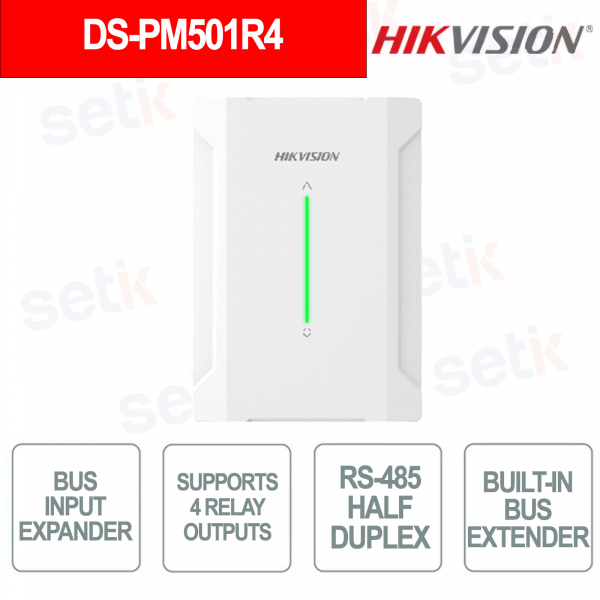 Hikvision 4-Output SPDT Relay Expansion Module with RS-485 Bus Extender for Intrusion Detection Systems