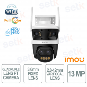 Cruiser Pano Z 13MP Quad-Lens WiFi PTZ Camera with 12x Zoom, AI Detection, and Color Night Vision - Imou