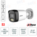 Caméra bullet Dahua 5MP, grand angle 2,8 mm, éclairage intelligent double Starlight, IP67, microphone intégré