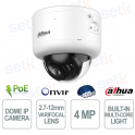 Caméra dôme varifocale 4 MP 2,7-12 mm WizMind AI WizColor IP67 IK10 avec alarme et audio - Dahua