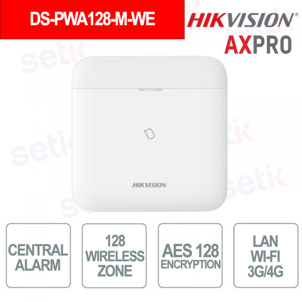 AX PRO DS-PWA128P-M-WE Wireless Alarm Center 128 Zones WiFi 4G Tri-X AES Cloud Hik-Connect - Hikvision