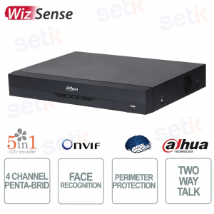 4 Channel DVR WizSense AI AcuPick SMD Plus Face Recognition 5MP Penta-brid HDMI VGA - Dahua