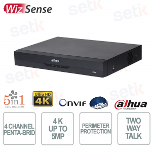XVR 4K WizSense DVR 4 Channels with AI, AcuPick, Facial Recognition and Penta-brid - Dahua
