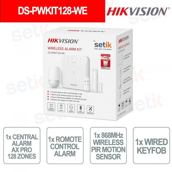 Hikvision AXPro Professional Alarm Kit 128 Zones 868MHz Wireless 2G