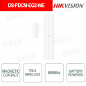 Contact magnétique sans fil DS-PDCM-EG2-WE 868 MHz avec chiffrement AES-128 pour portes et fenêtres - Hikvision