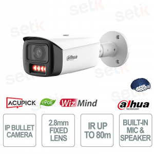 Dahua WizMind 4MP Bullet Camera with AI, WizColor, and AcuPick - IP67 IK10 High-Performance