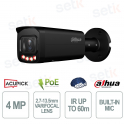 Dahua 4MP Bullet Camera 2.7-13.5mm Smart Dual Light AI WizSense IP67 Black with Motorized Zoom