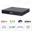 Dahua 32-Channel WizMind AI 16 PoE 4HDD 8K HDMI H.265+ NVR Professional Video Surveillance - Dahua