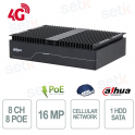 Enregistreur vidéo réseau (NVR) 8 canaux 4G WizMind AI 8 PoE 1 disque dur industriel -40°C/+70°C H.265+ - Dahua