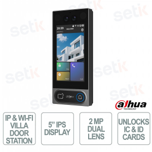 Sonnette vidéo IP WiFi 2MP VTO6631QB-WP avec reconnaissance faciale, RFID, Bluetooth et PoE IP65 - Dahua