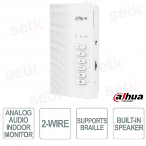 VTH0003A 2-Wire Analog Audio Monitor with Intercom, DND, and Door Control - Dahua