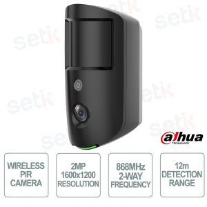 Dahua 2MP 868MHz Black Wireless PIR Camera with Video Verification and 1600m Range