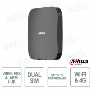 Panneau de contrôle d'alarme sans fil Dahua 868 MHz 4G WiFi noir avec vérification vidéo et 150 appareils