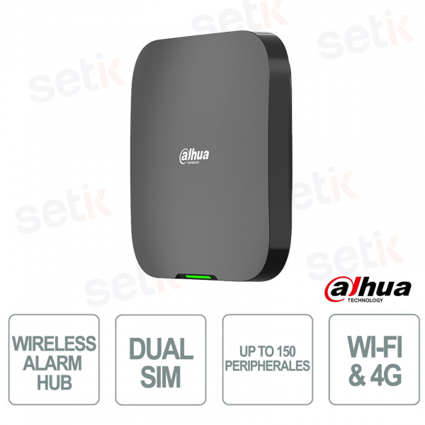 Dahua 868MHz 4G WiFi Wireless Black Alarm Control Panel with Video Verification and 150 Devices