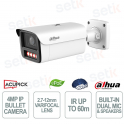Telecamera 4MP WizColor AI Bullet 2.7-12mm IR 60m IP67 IK10 Audio e Allarme Integrato - Dahua