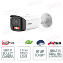 Dahua WizColor 8MP AI Bullet Camera, 2.8mm IR, 80m, IP67, IK10, Integrated Audio and Alarm