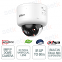 Telecamera 8MP WizColor AI Dome 2.7-12mm IR 60m IP67 IK10 Audio Allarme e Riscaldamento Integrato - Dahua