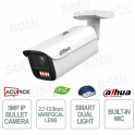 Caméra Bullet IA WizColor 8MP 2,8 mm, vision nocturne infrarouge 80 m, étanchéité IP67 et IK10, audio et alarme intégrés - Dahua