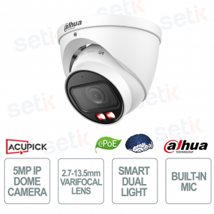 IPC-HDW5559T-ZE-IL 5MP WizMind AI IP Camera 2.7-13.5mm Smart Dual Light IP67 - Dahua