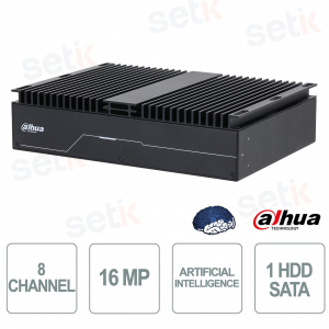 NVR 8 Canali Industriale WizMind AI 16MP H.265+ -40°/+70° Face Recognition SMD Plus IP Recorder - Dahua