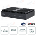 NVR 4 Canali Industriale WizMind AI 16MP H.265+ -40°/+70° Face Recognition SMD Plus IP Recorder - Dahua