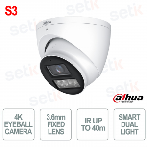 HAC-HDW1801T-IL-A-S3 4K Dome 3.6mm IR 40m Audio IP67 IK10 HDCVI Video Surveillance Camera - Dahua