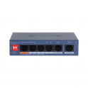 Dahua 6-Port Cloud PoE Switch with 4 PoE, Remote Management, 60W, and Gigabit Uplink