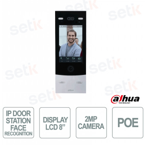 8" IP Video Intercom with 2MP Face Recognition, PoE, and IP65 for Condominiums and Businesses - Dahua