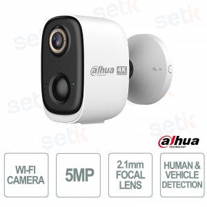 Caméra WiFi sans fil APOLLO BF5H avec objectif 2,1 mm, détection humaine/véhicule par IA et indice de protection IP66 - Dahua