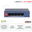 copy of Switch Dahua Cloud PoE 6 ports avec 4 ports PoE, gestion à distance, 60 W et liaison montante Gigabit