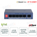 Switch PoE CS4006-4ET2GT-36 6 Porte Cloud Managed 4 PoE 36W Gigabit VLAN 250m Watchdog - Dahua