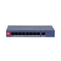 Switch PoE Dahua CS4009-8ET1GT-60 9 Porte Cloud 8 PoE 60W Hi-PoE Gigabit VLAN 250m Watchdog - Dahua