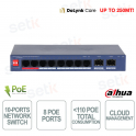 CS4210-8GT-110 110W Gigabit PoE Cloud Switch with 8 Ports and 2 SFPs IEEE 802.3bt - Dahua