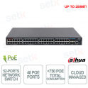 S5452-48GT4XF-750 Switch L2+ PoE 10G 750W con 48 Porte Gigabit e 4 SFP+ - Dahua