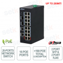 Switch Gigabit PoE 20 ports HS3220-16GT-190 avec Hi-PoE 90 W et liaison montante SFP - Dahua