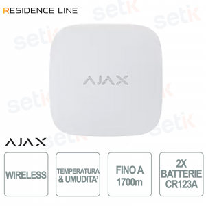 Ajax LifeQuality Lite Jeweller Bianco Sensore Wireless Temperatura e Umidità AI Smart Home
