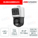 DS-2SE4C425MWG-E/14 TandemVu PTZ 4+4MP 25X ColorVu AcuSense AI IP67 - Hikvision