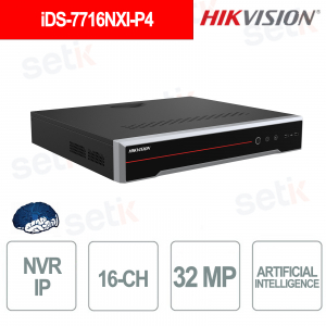 iDS-7716NXI-P4 NVR AI 16 Canali 8K con AcuSeek, ANPR e Riconoscimento Facciale - Hikvision