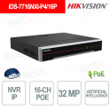 iDS-7716NXI-P4/16P NVR AI 16 canaux 8K PoE avec AcuSeek et ANPR - Hikvision